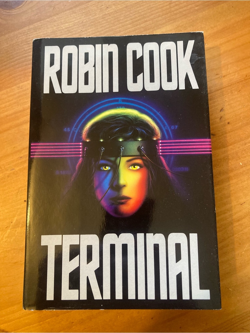 Robin Cook "Terminal" Hard Cover Book - Black with Neon Portrait